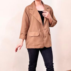 ECLAIRE 0IS Blazer Oversize Longsleeves Pocket Polos Basic Dasar Kasual Korea Kerja Kantor 2410