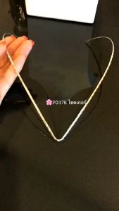 ITS ME โชคเกอร์เงินแท้92.5% Chocker แบบแข็ง ทรงตัวV-ตัดลาย เล่นแสงดีค่ะ ยาว 18 นิ้ว (งานไทย)