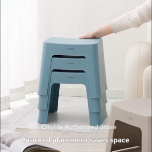 Citylife Sturdy Stackable Short Stool Kitchen Sitting Stool Bathroom Foot Stool Storable Stool Hold Up To 80KG