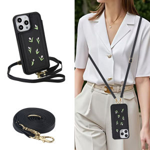 Card Case For iPhone 15 16 17 pro max With Diagonal Strap Lanyard Mobile Phone Shell With Card Holder Casing Cases For iPhone 16 pro max 14 Pro Max 13 12 11 promax 14 15 16 Plus 16E 15pm 16pm 17 Air Cards Slot Cover With Rope