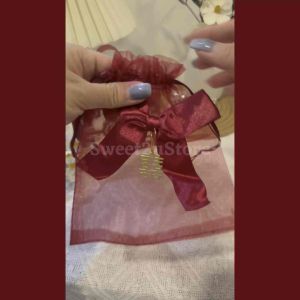 🇲🇾READY STOCK (5pcs/pack) Wedding Candy Bag With Double Happiness Pendants Mesh Candy Gag-  现货(5pcs/pack) 结婚喜糖袋 | 糖果袋 | 喜糖袋网纱 | 喜糖小沙袋