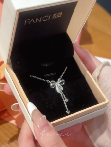 FANCIME Lovers Knot Necklace Sterling Silver Pendant Original Bow Tassel Design Jewelry Versatile Elegant Valentine’s Day Birthday Gift For Woman