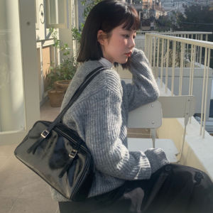 Fatty Tote Bag Womens Summer 2024 New Style Green Versatile Handbag Shoulder Bag Trendy Korean Style Soft PU Leather Bag