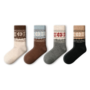 PRIMEET | Warm Vintage Style Autumn and Winter Merino Wool Mid Calf Socks