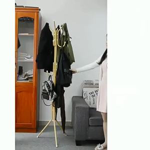 Bedroom Floor Standing Hanging Clothes Stand European Style Simple Assembly Thick Iron Luxury Bathroom Storage