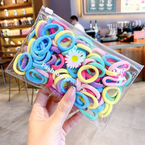 High Elasticity Thumb Hair Ties Girls Cute Hair Accessories Non-Damaging Hair Towel Rings Bow Head Ropes for Children