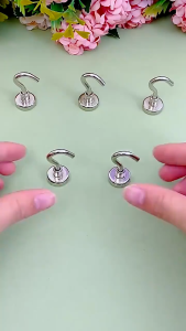 NdFeB Strong Magnetic Magnetic Rotating Hook Magnet Round Metal Hanging Buckle Punch-free Magnetic Iron Hook