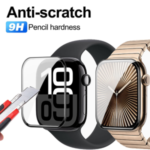 3D Soft Fibre Glass Protective Film for Apple Watch 11 46mm 42mm Full Curved Cover Screen Protector Film for iwatch Series 10 Smart Watch