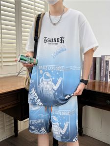 Bộ Đồ Thể Thao Nam Mùa Hè Tay Ngắn Bằng Lụa Băng Thời Trang Bộ Đồ Thể Thao Nam Tay Ngắn Bằng Polyester Thoải Mái Thoáng Khí