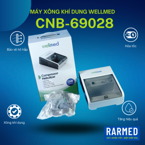 Máy xông khí dung trị liệu Wellmed CNB-69028 hen suyễn đường hô hấp + bầu xông rời