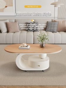 YIYOU | French Style Storage Rolling Small Trolley Coffee Table