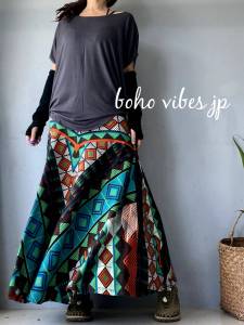 BOHO Hippie Flared Skirt กระโปรงทรงบานสไตล์โบโฮสไตล์ฮิปปี้