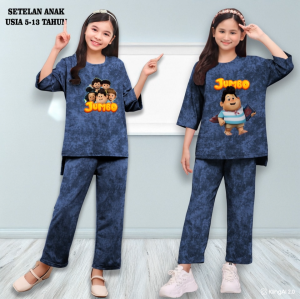 Setelan Wash Anak Perempuan Jumbo Animasi Bioskop Usia 5-13 Tahun Setelan Anak Oura Bisa Cod