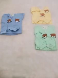 Baju bayi baru lahir paket set Piyama Bayi Panjang Warna Polos