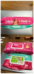 6 PACKS BERRYBEAR 90 SHEETS BABY WIPES 99.9% WATER UNSCENTED WIPES