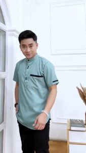 Baju Koko Dewasa Pria Kurta Qurta Rafata Laki Muslim Murah Lengan Pendek Bahan Katun Toyobo Terbaru