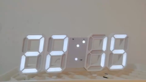Jam Dinding Digital LED Meja 3D Bentuk Angka Tempel Aesthetic BR104 Modern Minimalis Alarm Clock