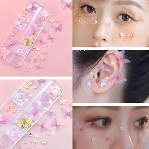 3D Butterfly Makeup Stickers Facial Accessories Hollow out Design Princess Face Diamond Patches Any Skin Type Beauty Tools