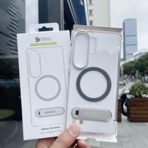 Samsung | Clear Holder Case For Samsung Galaxy S26 S25 Ultra Magnetic Wireless Charging Shockproof Cover S26Ultra Hard PC For Magsafe Case