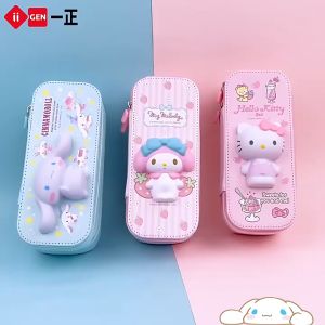 กระเป๋าดินสอ EVA ลาย Sanrio Mymelody Kuromi Cinnamoroll 3D สีชมพู เหมาะกับของขวัญวันเกิด สําหรับเด็กผู้หญิง