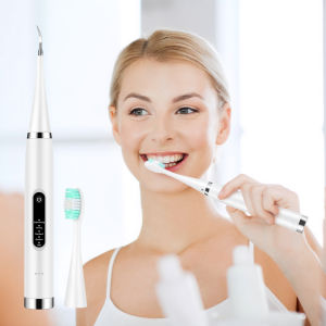 Ultrasonic Electric Teeth Cleaner Household Dental Scaler Tooth Whitenings Cleaning Device IPX6 Waterproof Plaque Tartar Calculus Remover Fresh Breath Electric Toothbrush Oral Care USB Charging
