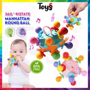 Toyss Baby Toy Soft Toys for Baby Manhattan Round Ball Baby Teether Toys Rattle Toys for Baby Sensory Toy Mainan Bayi Soft Toy