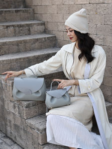 DIY Handmade Polin Smiley Face Bag Womens Crossbody Bag Material Kit Top Layer Cowhide Leather British Style Casual Handbag