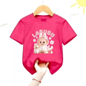 Atasan Kaos Anak Perempuan Kekinian Motif LABUBU Usia 1-12 Thn