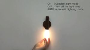 Smart Motion Sensor Night Light LED Rechargeable Magnetic Wall Lamp Portable for Hallway Bedroom Stairs Bathroom Cabinets Decor