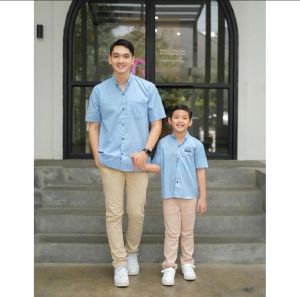 TERLARIS COUPLE KEMEJA POLOS AYAH DAN ANAK Warna Putih HARGA MASING MASING