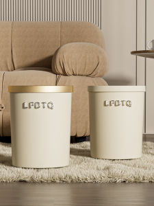 Thickened Home Use Trash Can for Living Room Bathroom Bedroom Office round Barrel Shape No Cover PP Material Waste Bin