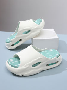 Mens Summer Thick Bottom Sandals Anti-Slip Beachwear Casual Slip-On EVA Flat Sandals for Youth Daily Wear Comfortable Slippers