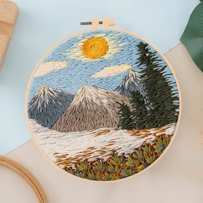 New Embroidery Flower Pattern DIY Cross Stitch Animal Bird Painting With Hoop Adult Beginner Zero Basic Hobby