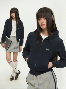 JNXS | Áo Sweater Hooded Phong Cách Học Đường Nữ
