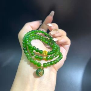 vòng tay nữ dáng chuỗi đá diopside tự nhiên vip mix charm sen vàng 24k charm cầu vàng tây và túi tiền diopside vip bọc vàng tây vòng tay đá phong thủy hợp mệnh hỏa mệnh mộc trang sức thiết kế đủ hóa đơn thẻ bảo hành