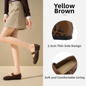 Josiny | French Leopard Print Vintage Flat Shoes