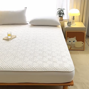 BITASSET 100% Waterproof Quilted Cotton Mattress Cover Mattress Pad Fitted Bed Sheet Mattress Protector Bed Toppers Garterized Design Bed Cover