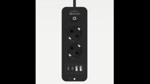 European Standard Desktop Built-in Power Strip with 2/3 AC Power Sockets 2 USB 2 Type-C Charging Port Sockets 2m Cable