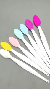 Handheld Soft Silicone Face Care Exfoliator - Blackhead Removal Clean Brush with Double-sided Lip Scrub Tool