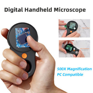 2.0inch 500X Digital Handheld Microscope 1080P Video Coin Microscopes with Magnifying Glass With 8Leds for Electronics Repair