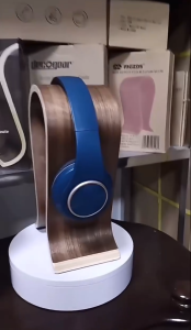 *SG Stock* Walnut Wood and Metal with Non-Slip Pad Gaming Headphone Stand Headphone Holder Headset Stand Wood Headset Holder Headphone Hanger Gaming Headphone Hook Wood Gaming Headset Stand Universal Wooden Headphone Stand Hanger