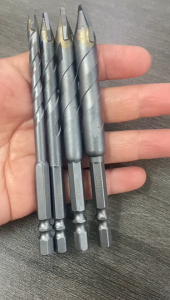 4PCS  6-12mm Mata Bor Eksentrik Superkeras Keramik Tembok Beton Kaca Besi Dll Mata Bor Tungsten Carbide Cross Hex Tile Drill Bit Drill Eksentrik