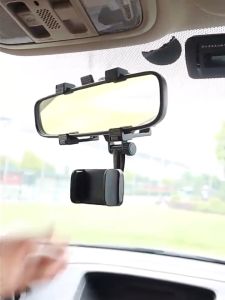 Car Mirror Phone Mount - 2-in-1 Adjustable Holder for Dashcam & Smartphone Universal Clip for Toyota/Vios (No Shake Design)