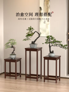 Flower Rack Living Room Floor Storage Rack Simple Indoor Solid Wood Jardiniere Antique Flower Stand for Chinese Balcony