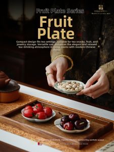 JIXIANSHENG | Refined Vintage Celadon Ceramic Dessert Dish