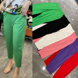 กางเกงวอร์มทรงหลวมเอวยางยืดสไตล์ฮาราจูกุสำหรับผู้หญิงในช่วงฤดูร้อน กางเกงขายาวทรงหลวมสบาย ๆ สไตล์สปอร์ตสำหรับผู้หญิง