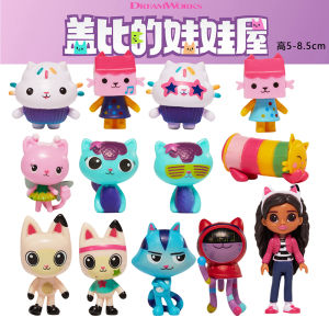 Gabbys Dollhouse Anime Figurine Landscape Cake Ornament Collectible Toy Static Model High 50mm Chinese Animation Dollhouse