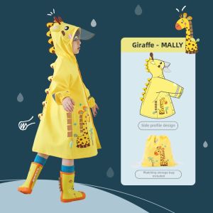 Childrens Raincoat Unicorn Dinosaur Pattern