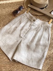 Skinny Hiding Summer Linen Shorts Casual French Design