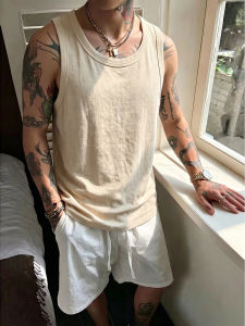 ZHUOCAN | Old Money Style Linen Sleeveless Shirt for Summer